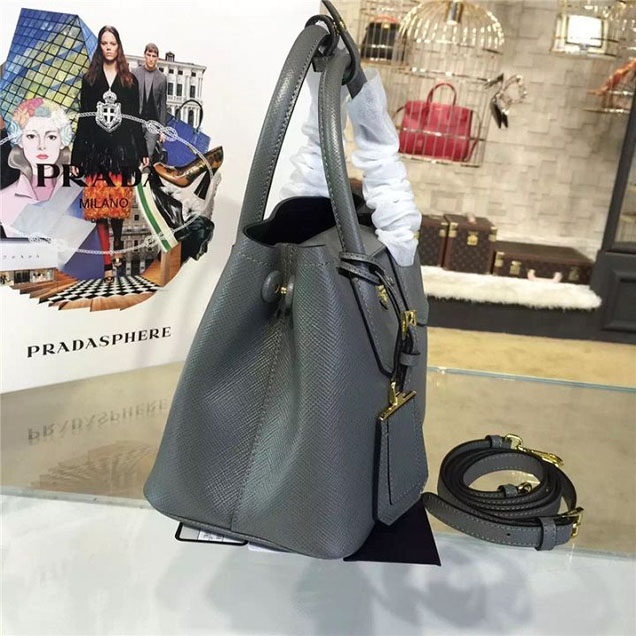 Prada Saffiano Double Handle Tote Bag 26cm Fall Winter 2016 Bag Collection Grey