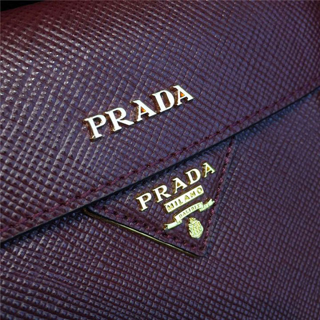 Prada Saffiano Double Handle Tote Bag 33cm Fall Winter 2016 Bag Collection Bordeaux Red