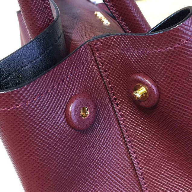 Prada Saffiano Double Handle Tote Bag 30cm Fall Winter 2016 Bag Collection Bordeaux Red