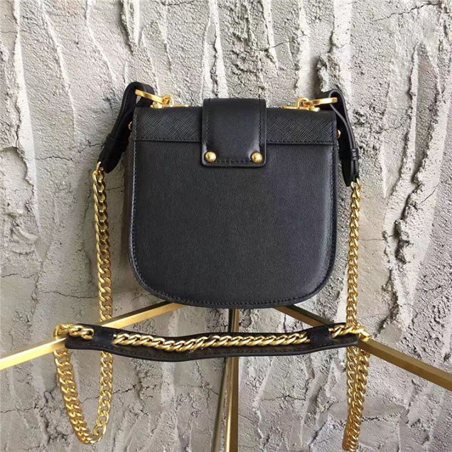 Prada Pionnière Belt Bag 16cm Calfskin Leather Fall Winter 2017 Bag Collection Black Black