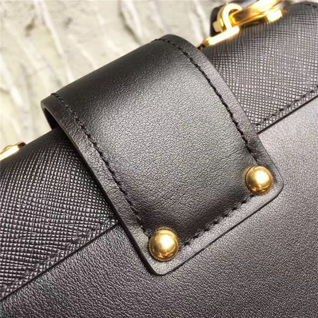 Prada Pionnière Belt Bag 16cm Calfskin Leather Fall Winter 2017 Bag Collection Black Black