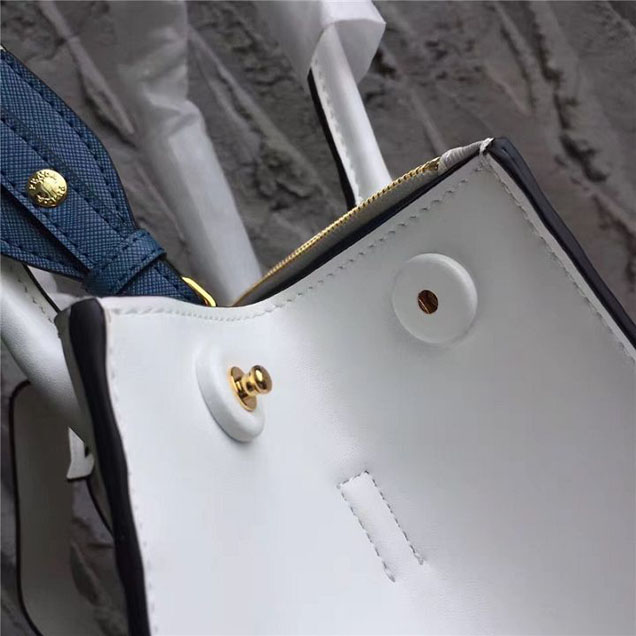 Prada Paradigme Saffiano 30cm Bag 1BA103 Calfskin Leather Fall Winter 2017 Bag Collection White Black