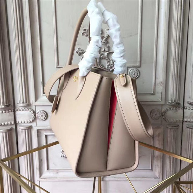 Prada Bibliothèque Saffiano 30cm Bag 1BA153 Calfskin Leather Fall Winter 2017 Bag Collection Beige Red