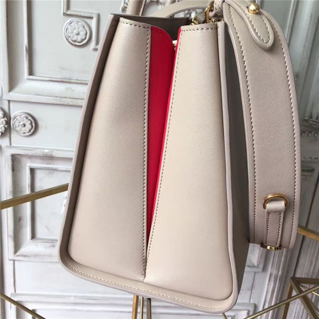Prada Bibliothèque Saffiano 30cm Bag 1BA153 Calfskin Leather Fall Winter 2017 Bag Collection Beige Red