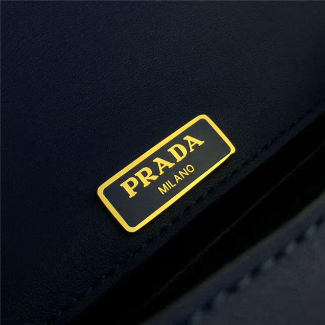 Prada Pionnière Bag 16cm 1BH070 Calfskin Leather Fall Winter 2017 Bag Collection Blue