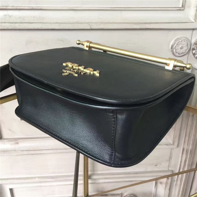 Prada Pionnière Bag 16cm 1BH070 Calfskin Leather Fall Winter 2017 Bag Collection Black