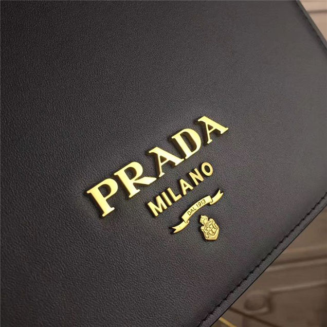 Prada Pionnière Bag 16cm 1BH070 Calfskin Leather Fall Winter 2017 Bag Collection Black
