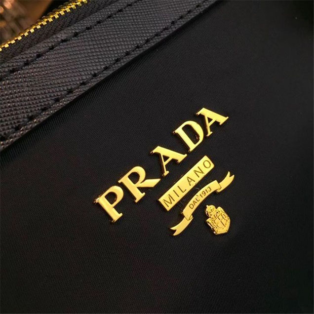Prada Nylon Shoulder Tote 35cm Bag BR4997 Calfskin Leather Fall Winter 2017 Collection Black