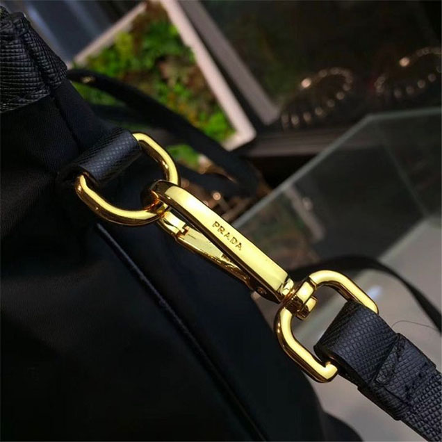 Prada Nylon Shoulder Tote 35cm Bag BR4997 Calfskin Leather Fall Winter 2017 Collection Black