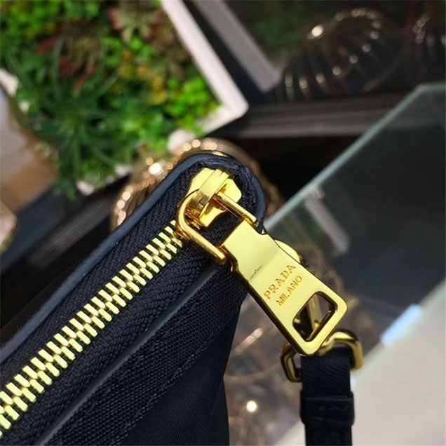 Prada Nylon Shoulder Tote 35cm Bag BR4997 Calfskin Leather Fall Winter 2017 Collection Black