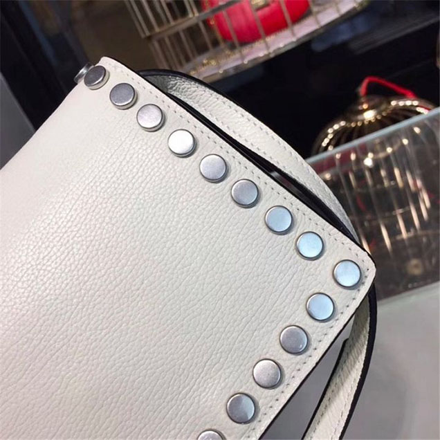 Prada Etiquette Bag 18cm 1BP006 Calfskin Leather Fall Winter 2017 Collection White