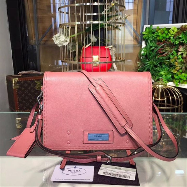 Prada Etiquette Bag 28cm 1BD085 Calfskin Leather Fall Winter 2017 Collection Pink