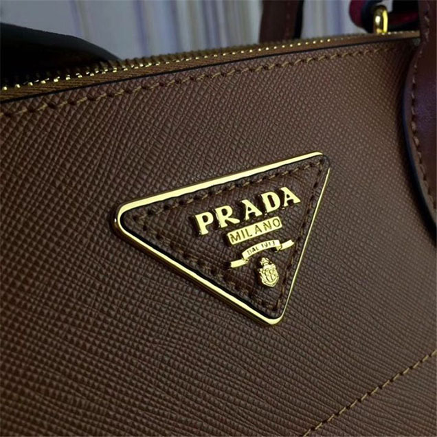 Prada Paradigme Saffiano 30cm Bag 1BA103 Calfskin Leather Fall Winter 2017 Bag Collection Brown Burgundy Orange