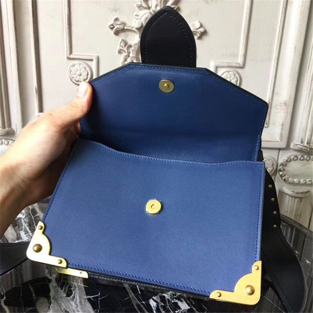 Prada Animalier Lion Head 20cm Bag 1BD089 Calfskin Leather Fall Winter 2017 Bag Collection Blue Black