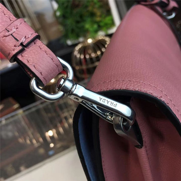 Prada Etiquette Bag 28cm 1BD085 Calfskin Leather Fall Winter 2017 Collection Pink