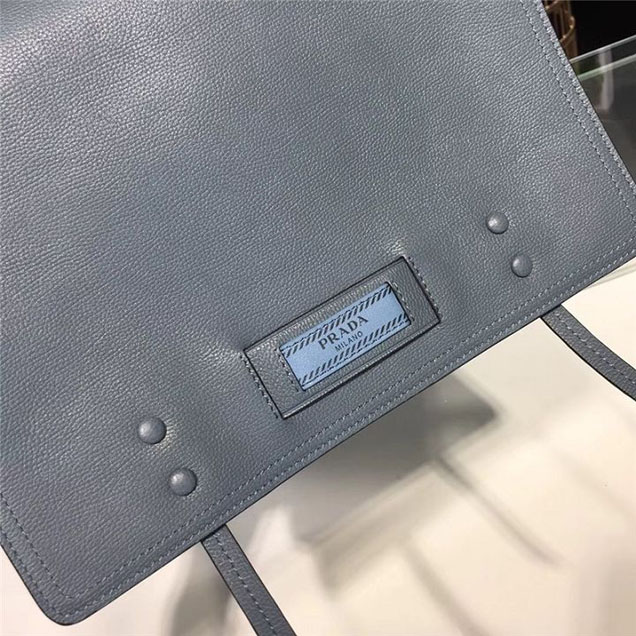 Prada Etiquette Bag 28cm 1BD085 Calfskin Leather Fall Winter 2017 Collection Light Blue