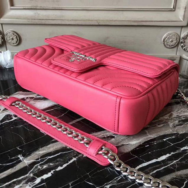 Prada Quilted Leather Shoulder Bag 1BD108 Fuchsia