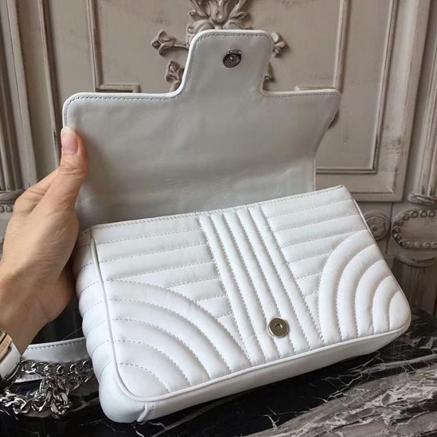 Prada Quilted Leather Shoulder Bag 1BD108 White