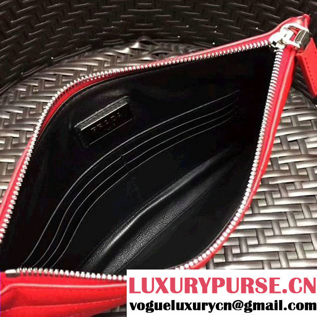 Prada Diagramme Leather Pouch 2NG005 Red 2017 (GYF-7120915 )
