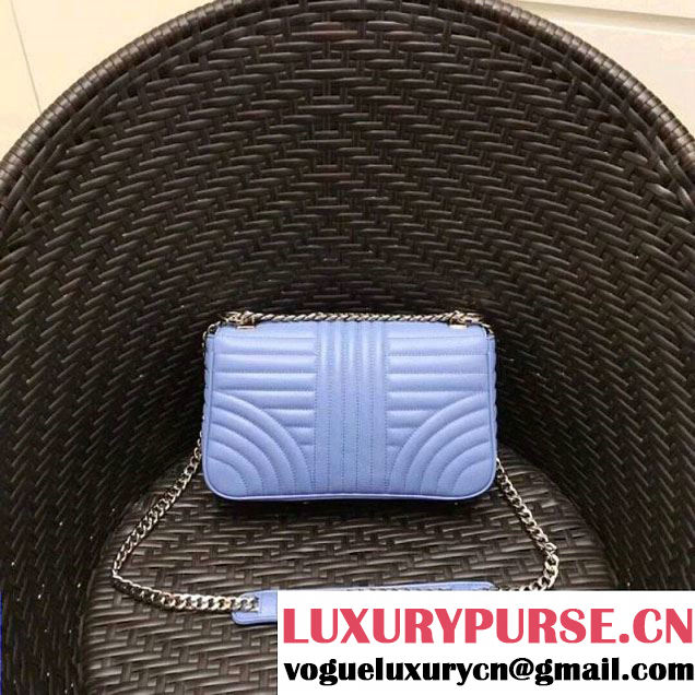 Prada Diagramme Leather Flap Shoulder Bag 1BD108 Light Blue 2018 (GYF-7120806 )