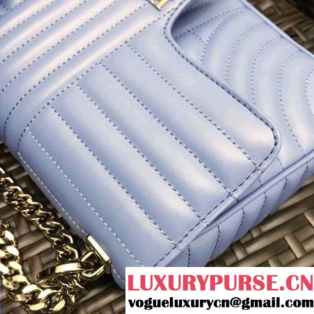 Prada Diagramme Leather Flap Shoulder Bag 1BD108 Light Blue 2018 (GYF-7120806 )