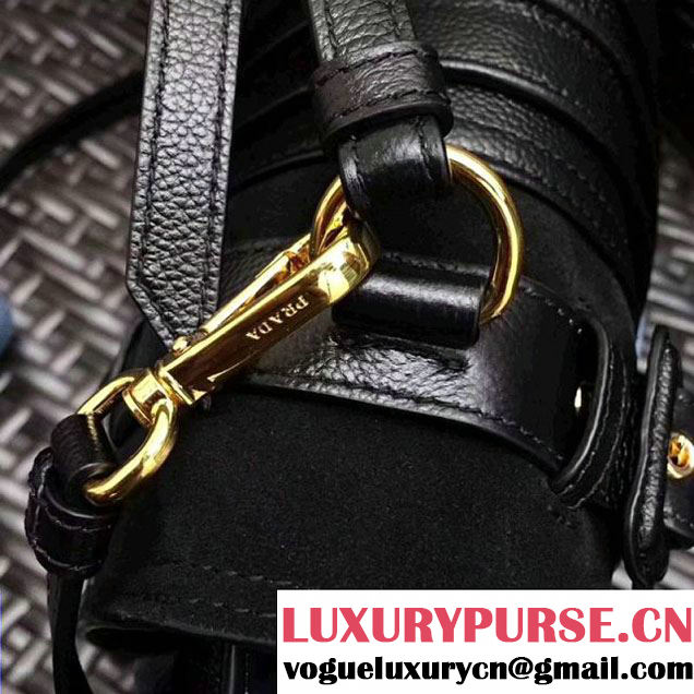 Prada Etiquette Leather Bag 1BD093 Black 2018 (GYF-7120803 )