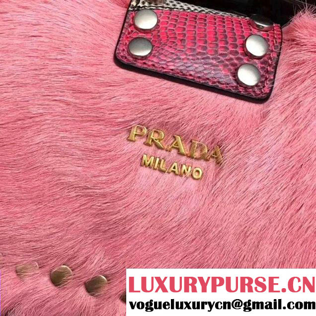 Prada Haircalf Shoulder Bag 1BD078 Pink 2017 (GYF-7120724 )