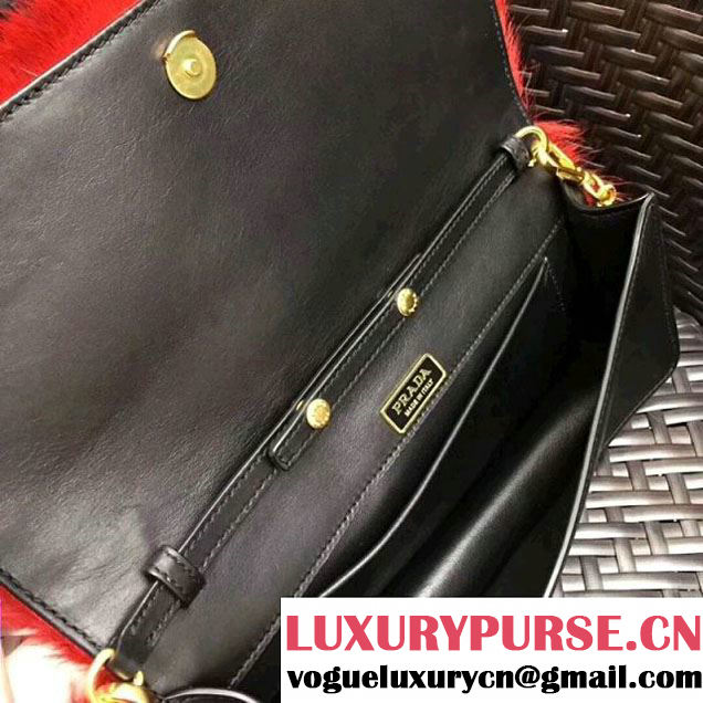 Prada Haircalf Shoulder Bag 1BD078 Red 2017 (GYF-7120722 )