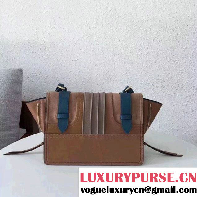 Prada Etiquette Leather Bag 1BD093 Brown/Blue 2017 (GYF-7120719 )