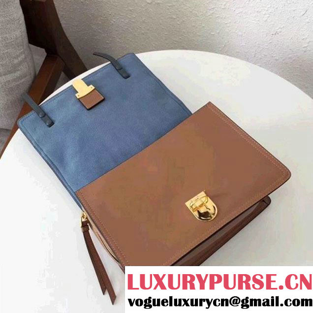 Prada Etiquette Leather Bag 1BD093 Brown/Blue 2017 (GYF-7120719 )