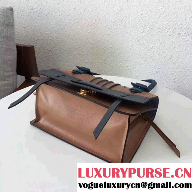 Prada Etiquette Leather Bag 1BD093 Brown/Blue 2017 (GYF-7120719 )