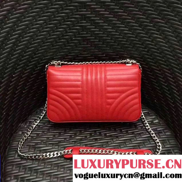 Prada Diagramme Leather Flap Shoulder Bag 1BD108 Red 2017 (GYF-7120707 )