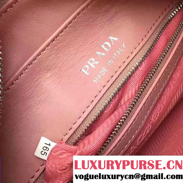 Prada Diagramme Leather Camera Cross-body Bag 1BH083 Pink 2017 (GYF-7120705 )