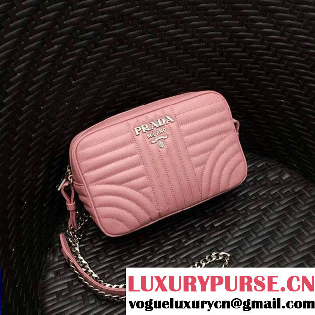 Prada Diagramme Leather Camera Cross-body Bag 1BH083 Pink 2017 (GYF-7120705 )