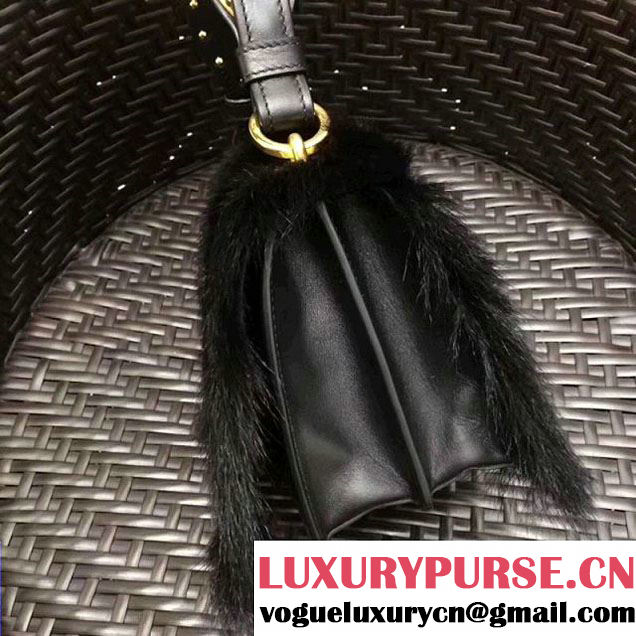 Prada Cahier Calf Hair Bag 1BD045 Black 2017 (GYF-7120829 )