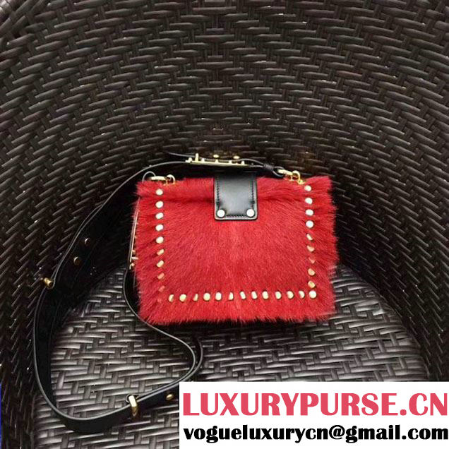 Prada Cahier Calf Hair Bag 1BD045 Red 2017 (GYF-7120827 )