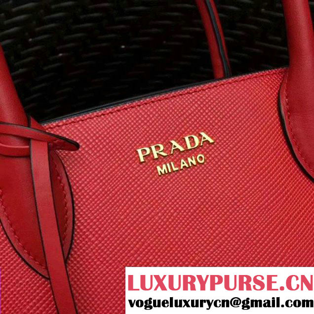 Prada Bibliothèque Saffiano Leather Bag 1BA153 Red 2017 (GYF-7120846 )