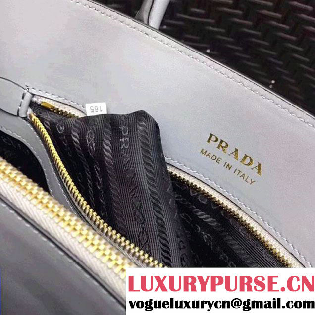 Prada Bibliothèque Saffiano Leather Bag 1BA153 Gray 2017 (GYF-7120845 )