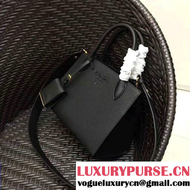 Prada Monochrome Saffiano  Leather Bag 1BA156 Black 2018 (GYF-7120842 )
