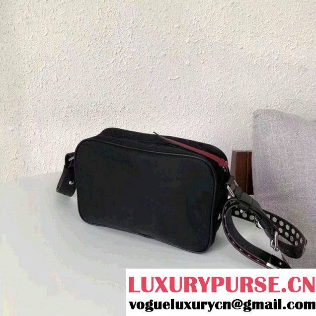 Prada Studded Nylon Camera Bag Black/Red Spring 2018 (GYF-8011233 )