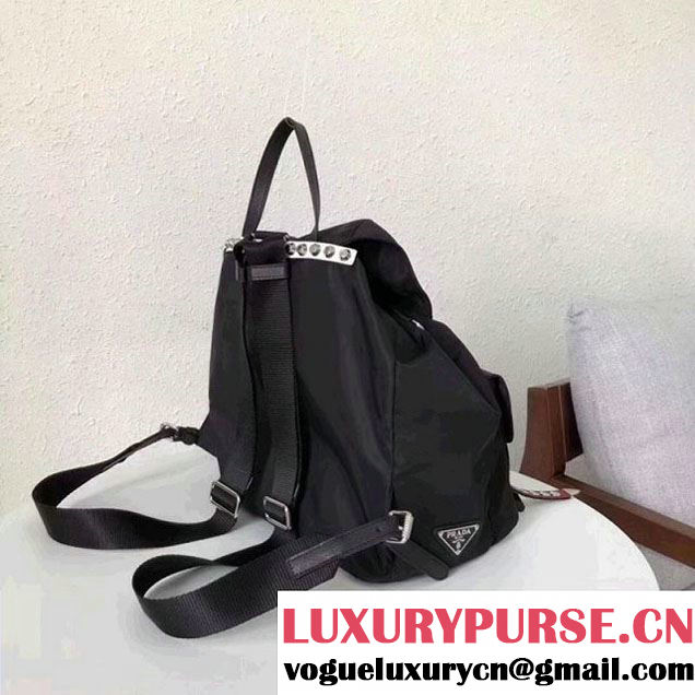 Prada Studded Nylon Backpack Bag Black/Red Spring 2018 (GYF-8012710 )