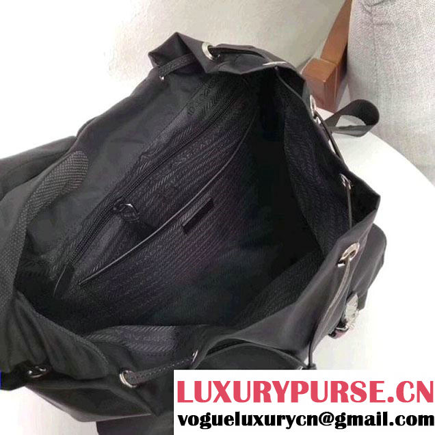 Prada Studded Nylon Backpack Bag Black/Red Spring 2018 (GYF-8012710 )