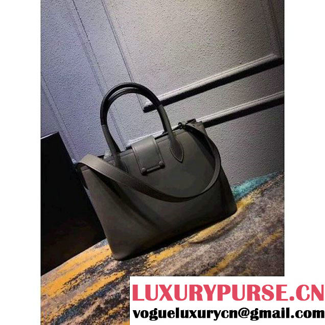 Prada Calfskin Top Handle Tote Bag 1BG148 Grey/Black Resort 2018 (OZZ-8030224 )