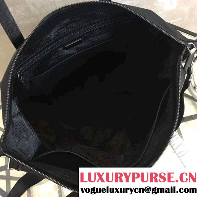 Prada Nylon Tote with Robot Applique 2VG024 Navy/Black 2018 (Nana-8030914 )