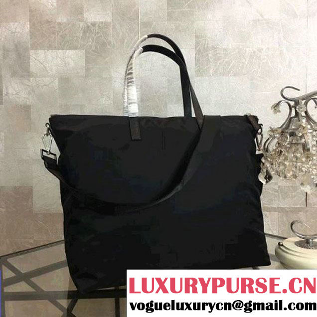 Prada Nylon Tote with Robot Applique 2VG024 Navy/Black 2018 (Nana-8030914 )