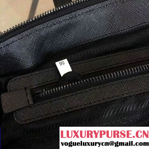 Prada Nylon Tote with Robot Applique 2VG024 Navy/Black 2018 (Nana-8030914 )