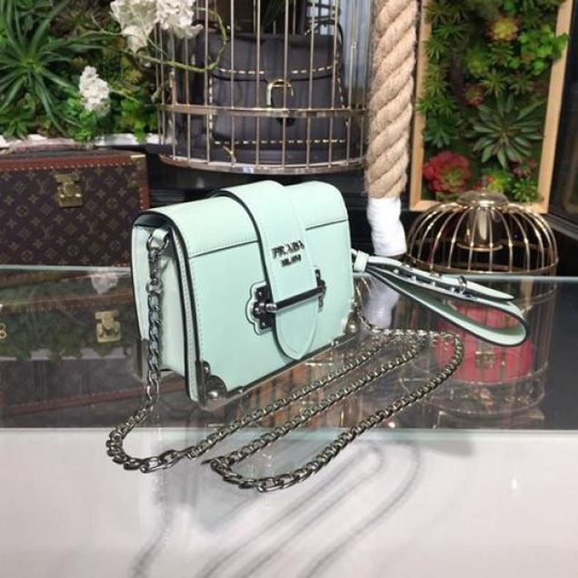 Prada Cahier 18cm Bag 1BH108 Smooth Calfskin Leather Spring/Summer 2018 Collection, Mint