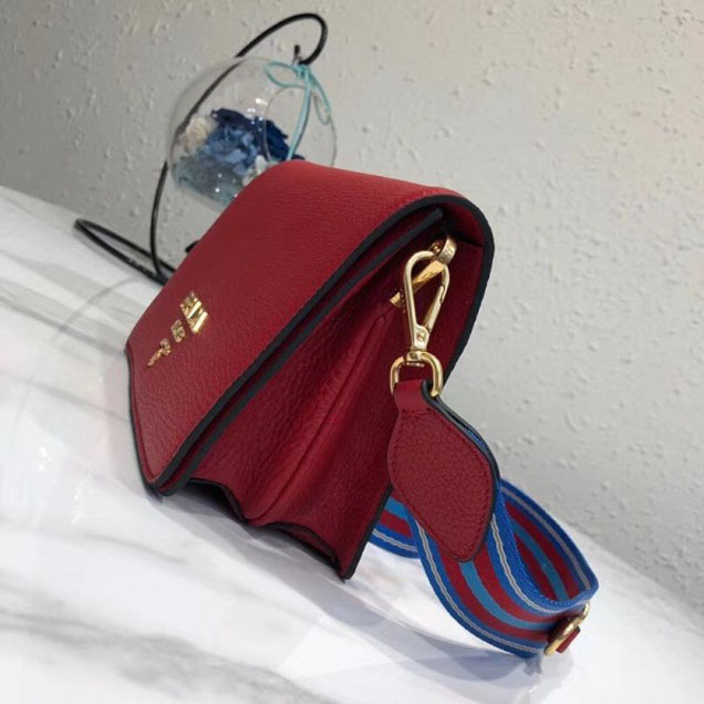 Prada Calf Leather Shoulder Bag 1BD102 Red 2018