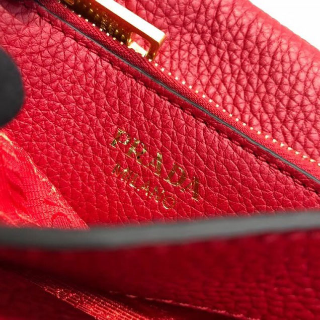 Prada Calf Leather Shoulder Bag 1BD102 Red 2018