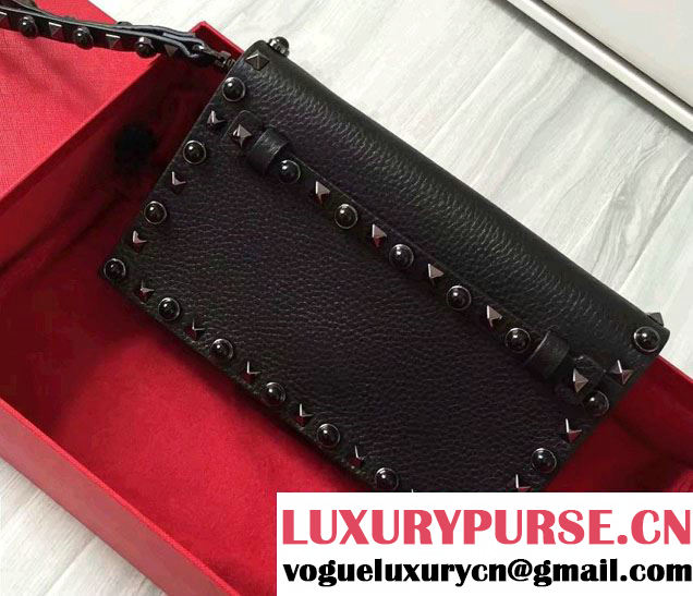Valentino Rockstud Rolling Noir Clutch Small Bag 2016